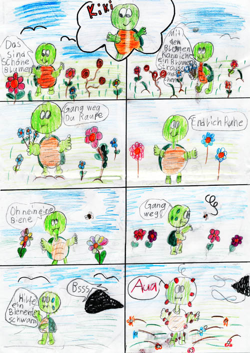 Kiki auf der Blumenwiese