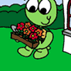Kiki pflanzt Blumen