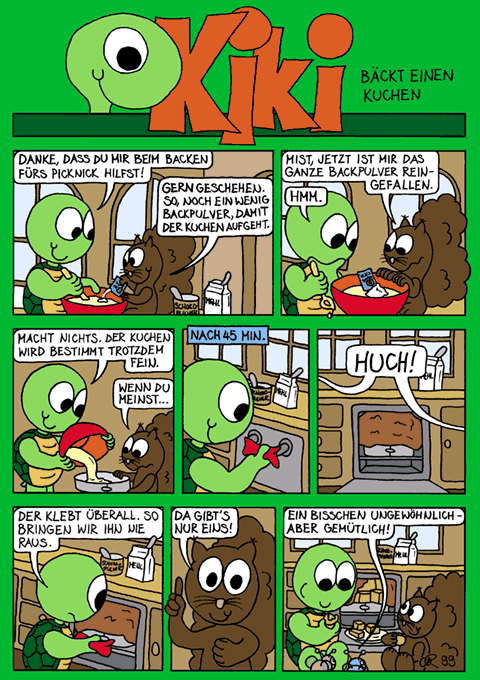Kiki bäckt einen Kuchen
