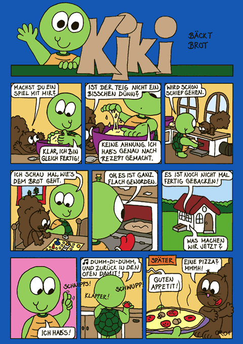 Kiki bäckt Brot