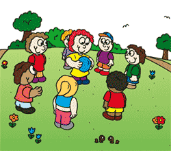 Kindergruppe spielt